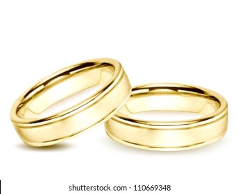 Wedding gold Rings. Vector illustration