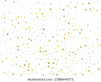 Wedding Golden Square Confetti. Vector illustration.