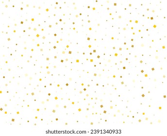 Wedding Golden Square Confetti. Vector illustration.
