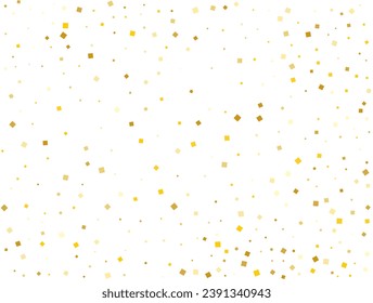 Wedding Golden Square Confetti. Vector illustration.