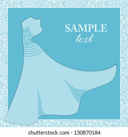 Wedding gown background in blue