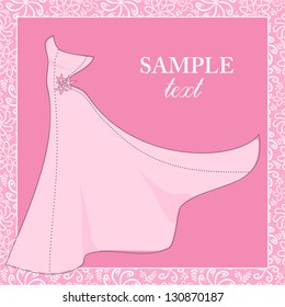 Wedding gown background in pink