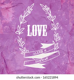 Wedding graphic set, arrows, hearts, laurel, wreaths, ribbons and labels.