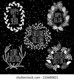 Wedding graphic set, arrows, hearts, laurel, wreaths, ribbons and labels.