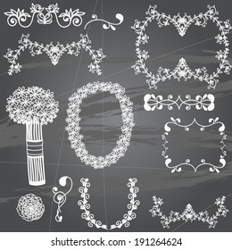 Wedding graphic set on chalkboard