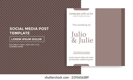 wedding greeting theme social media post template