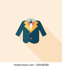 wedding grom suit flat icon with long shadow,eps10