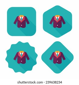 wedding grom suit flat icon with long shadow,eps10