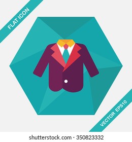 wedding grom suit flat icon with long shadow,eps10