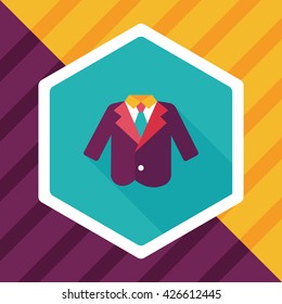 wedding grom suit flat icon with long shadow,eps10