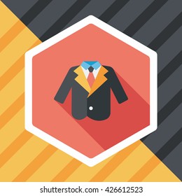 wedding grom suit flat icon with long shadow,eps10