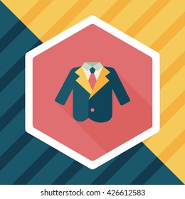 wedding grom suit flat icon with long shadow,eps10