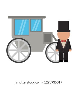 wedding groom with carriage