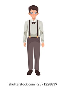 wedding groom cartoon icon isolated