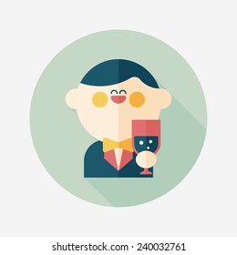 wedding groom flat icon with long shadow,eps10