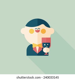wedding groom flat icon with long shadow,eps10