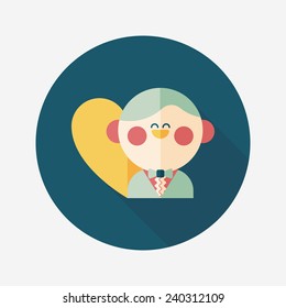 wedding groom flat icon with long shadow,eps10