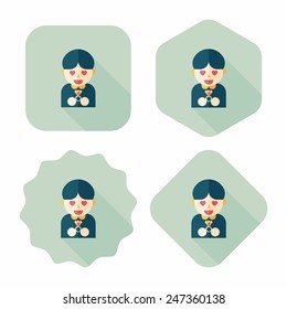 wedding groom flat icon with long shadow,eps10