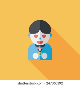 wedding groom flat icon with long shadow,eps10