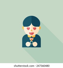 wedding groom flat icon with long shadow,eps10