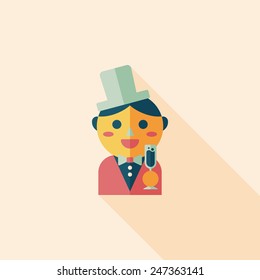 wedding groom flat icon with long shadow,eps10