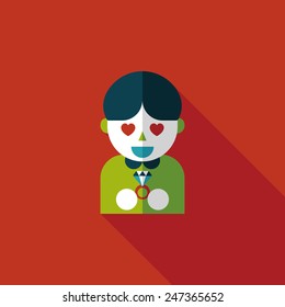 wedding groom flat icon with long shadow,eps10