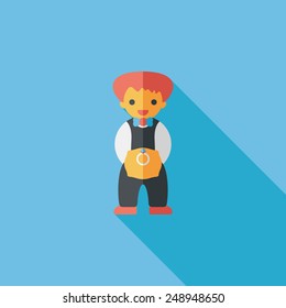 wedding groom flat icon with long shadow,eps10