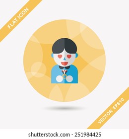 wedding groom flat icon with long shadow,eps10