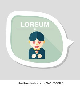 wedding groom flat icon with long shadow,eps10