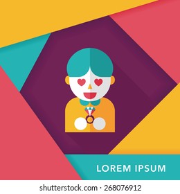 wedding groom flat icon with long shadow,eps10