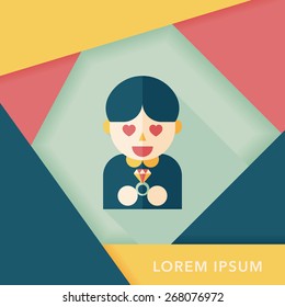 wedding groom flat icon with long shadow,eps10