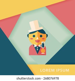 wedding groom flat icon with long shadow,eps10