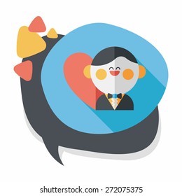 wedding groom flat icon with long shadow,eps10