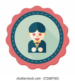 wedding groom flat icon with long shadow,eps10