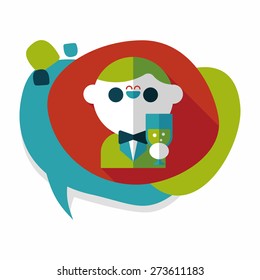 wedding groom flat icon with long shadow,eps10