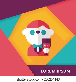 wedding groom flat icon with long shadow,eps10