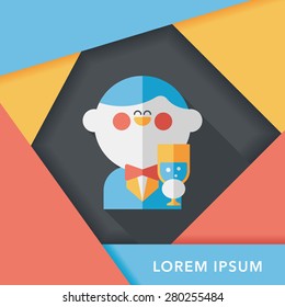 wedding groom flat icon with long shadow,eps10