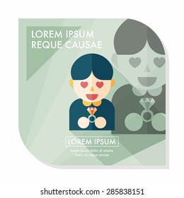 wedding groom flat icon with long shadow,eps10