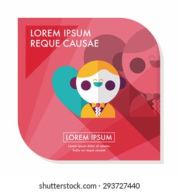 wedding groom flat icon with long shadow,eps10