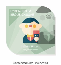 wedding groom flat icon with long shadow,eps10