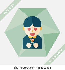 wedding groom flat icon with long shadow,eps10