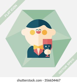 wedding groom flat icon with long shadow,eps10