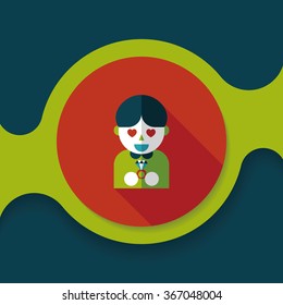 wedding groom flat icon with long shadow,eps10