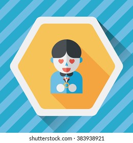 wedding groom flat icon with long shadow,eps10