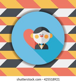 wedding groom flat icon with long shadow,eps10