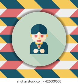 wedding groom flat icon with long shadow,eps10