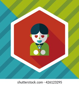 wedding groom flat icon with long shadow,eps10