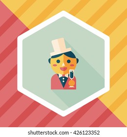 wedding groom flat icon with long shadow,eps10