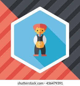 wedding groom flat icon with long shadow,eps10