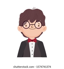 wedding groom man cartoon character in suit vector illustration